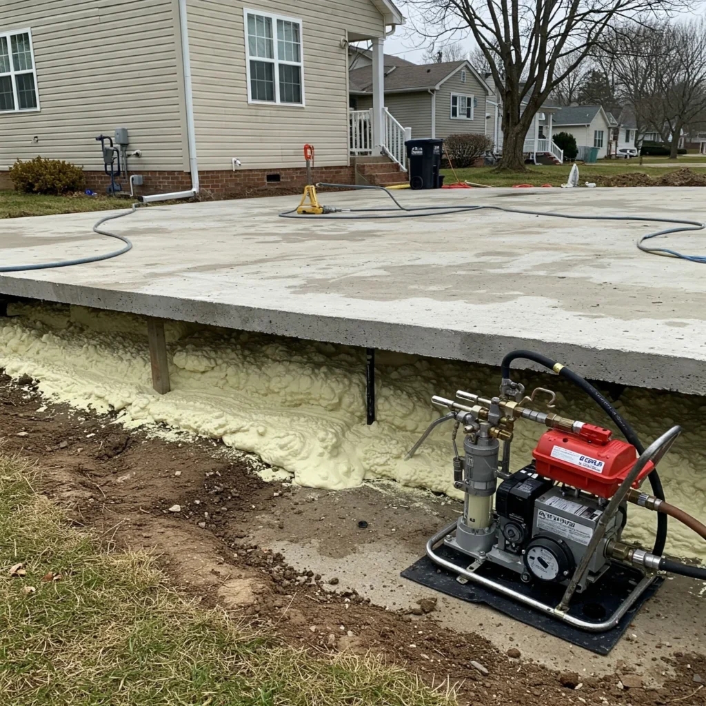 Polyurethane foam lifting