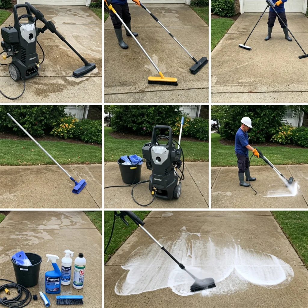 best way to clean concrete driveway