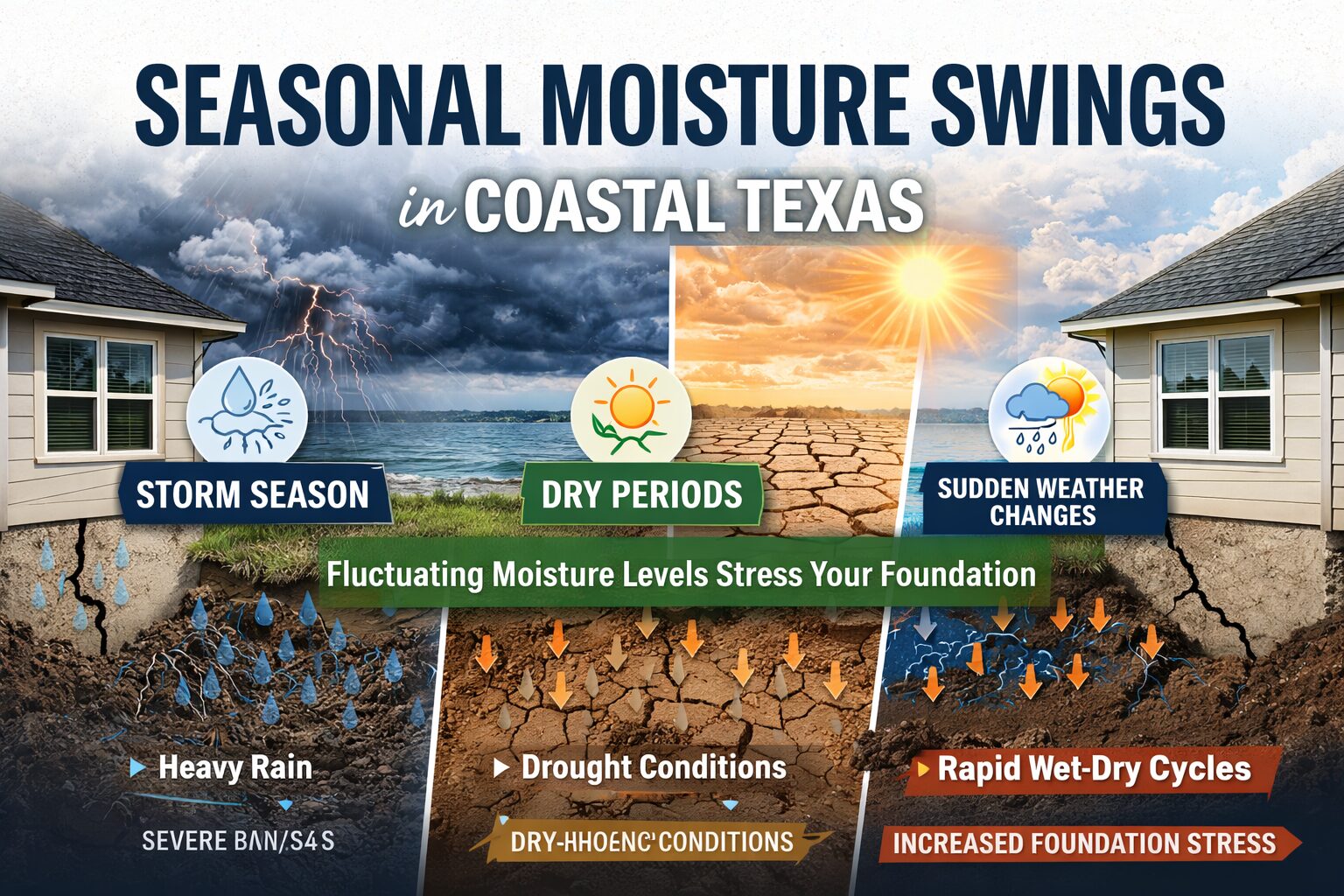 Seasonal Moisture Swings in Coastal Texas